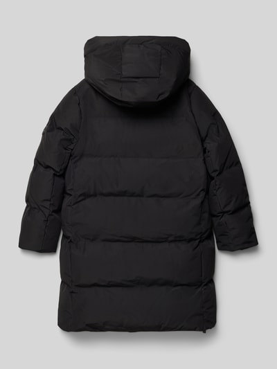 CARS JEANS Gewatteerde lange jas met capuchon, model 'BEALLA' Zwart - 3