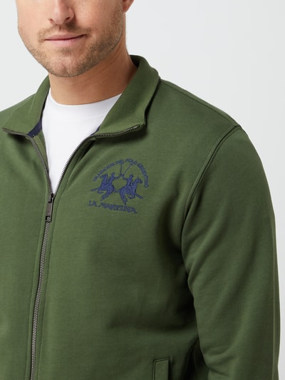 La Martina Regular fit sweatjack met geborduurd logo  Groen - 3