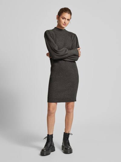 Only Strickkleid mit Turtleneck Modell 'KATIA' Dunkelgrau Melange 1