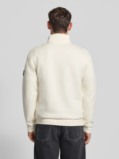 Tom Tailor Denim Regular Fit Troyer aus Baumwoll-Mix Offwhite 5