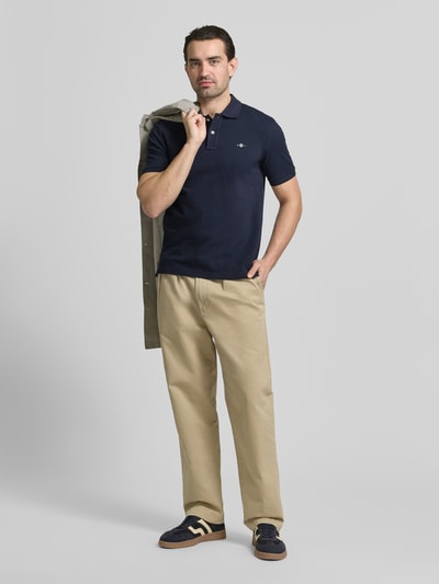 GANT koszulka polo o kroju slim fit z wyhaftowanym logo Granatowy 1