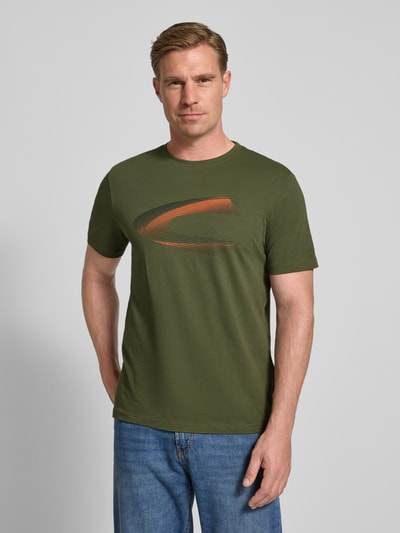 camel active T-shirt met ronde hals Olijfgroen - 4