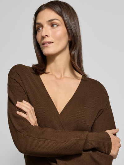 Zero Knielange gebreide jurk van viscosemix Lichtbruin - 3