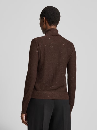 s.Oliver BLACK LABEL Slim Fit Rollkragenpullover mit Woll-Anteil Dunkelbraun 5