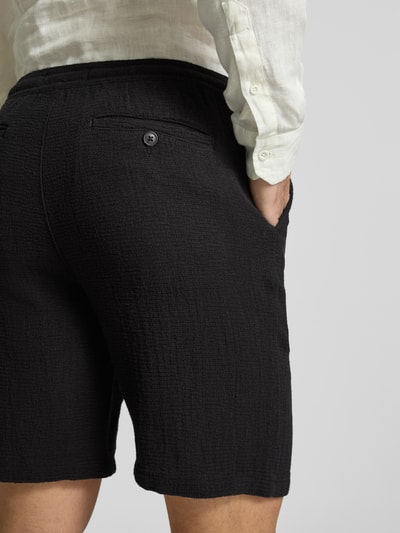 SELECTED HOMME Regular fit bermuda met structuurmotief, model 'BRODY' Zwart - 3