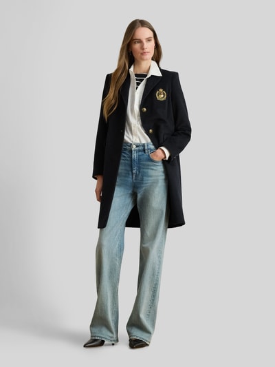 Lauren Ralph Lauren Regular fit lange jas van mix van wol en kasjmier Zwart - 1