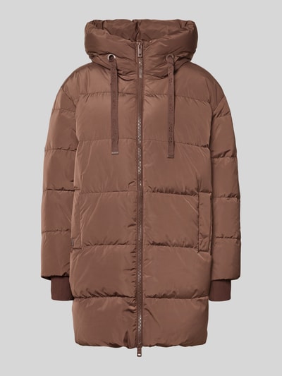 Produktfoto, braune Jacke mit Daunen- und Federfüllung Modell 'Nova Avon' von MOS MOSH, Regular Fit, Stehkragen, Zweiwege-Reißverschluss, Eingrifftaschen, gesteppte Struktur, weiche Oberfläche, Damen Jacke