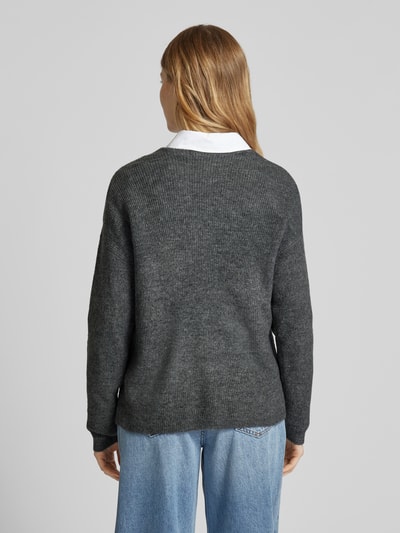 Vero Moda Regular Fit Strickpullover in Melange Modell 'CREWLEFILLE' Mittelgrau 5