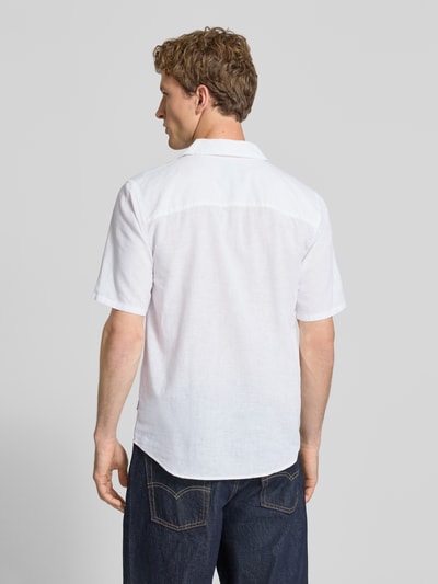 ONLY & SONS Koszula casualowa o kroju slim fit z mieszanki bawełny i lnu model 'CAIDEN' Biały 5