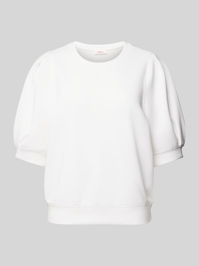 s.Oliver RED LABEL Sweatshirt mit Puffärmeln Modell 'Peach' Offwhite 2