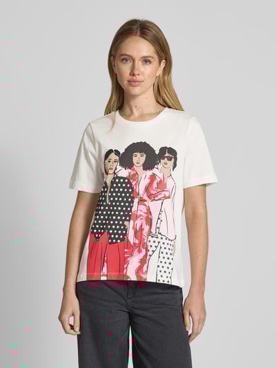 s.Oliver RED LABEL Regular fit T-shirt van puur katoen Wit - 4