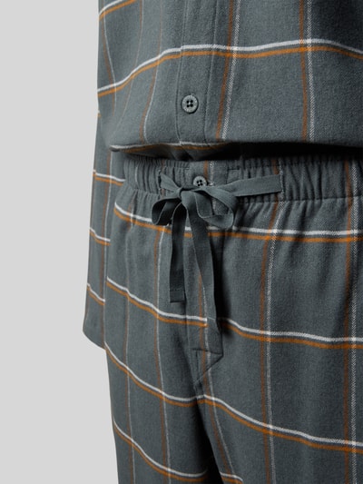 Schiesser Relaxed fit pyjama met kentkraag Aquablauw - 2