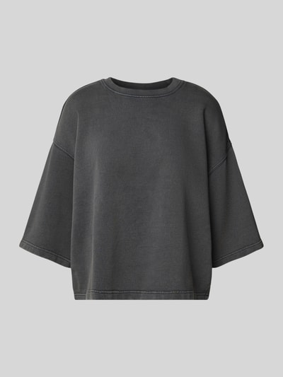 Jake*s Casual Oversized Sweatshirt mit gerippten Abschlüssen Dunkelgrau 2