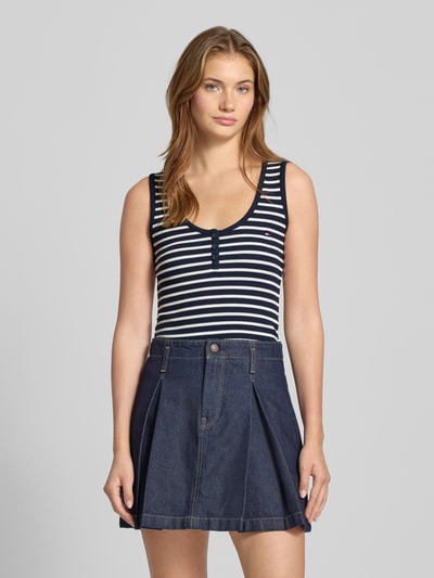 Tommy Jeans Top o kroju slim fit z mieszanki bawełny Granatowy 4