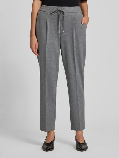 Stehmann Stoffen broek met elastische band, model 'Myriel' Lichtgrijs - 4