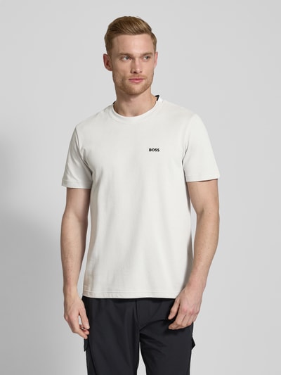 BOSS Green T-Shirt mit Label-Stitching Modell 'Taddy' Hellgrau 4