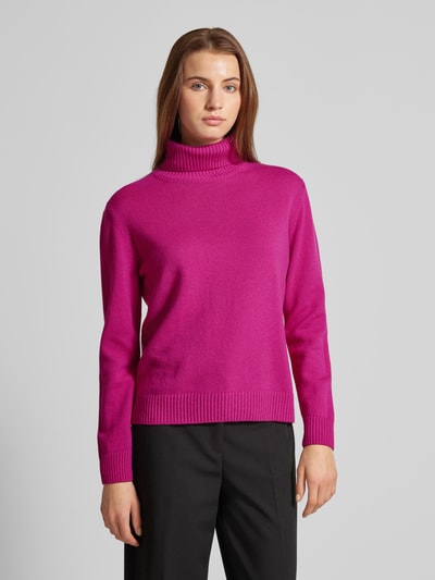 MAERZ Muenchen Wollen pullover van scheerwol met col Fuchsia - 4