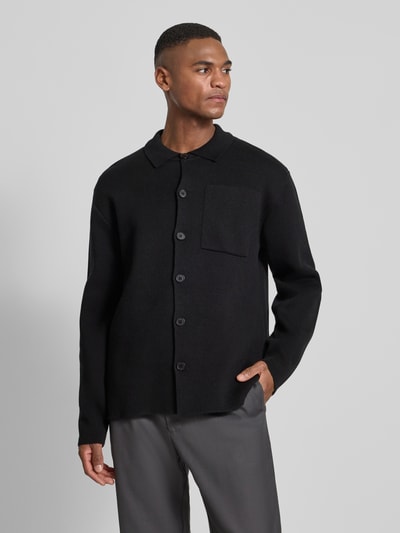 Strellson Regular fit poloshirt van een mix van katoen en wol, model 'AIDEN' Zwart - 4