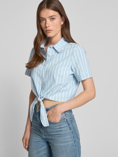 Vero Moda Cropped Hemdbluse aus reiner Baumwolle Modell 'LEONIES' Jeansblau 3