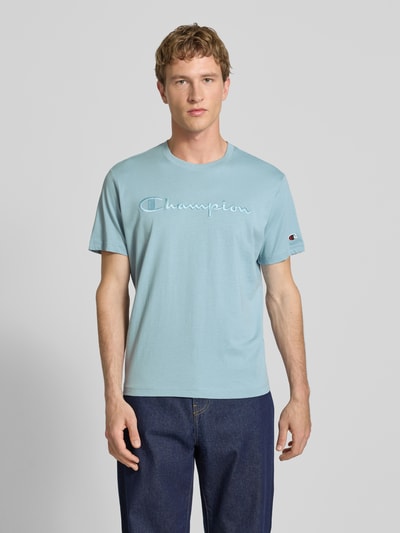 Champion T-Shirt mit Label-Stitching mit Rundhalsausschnitt Rauchblau 4