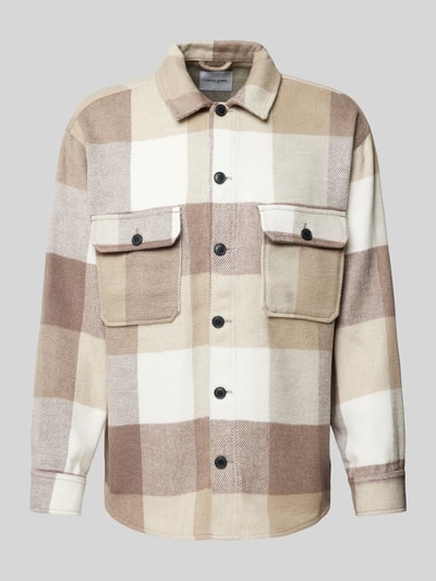 Jack & Jones Slim Fit Hemdjacke mit Kentkragen Modell 'BRADLEY' Beige 2