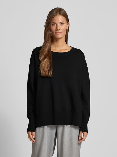 comma Gebreide pullover met zijsplitten Zwart - 4