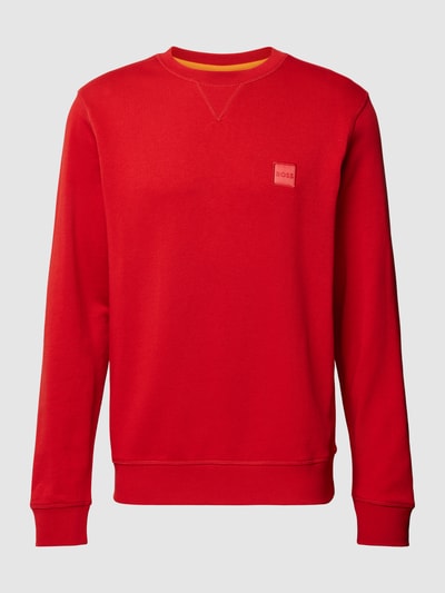 BOSS Orange Sweatshirt mit Label-Patch Modell 'WESTART' Rot 2