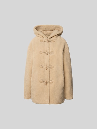 Juvia Mantel aus Teddyfell mit Kapuze Sand 2