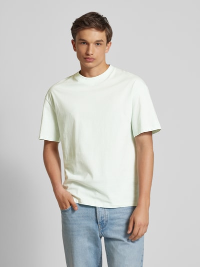Jack & Jones T-shirt met geribde ronde hals, model 'BRADLEY' Lichtblauw - 4