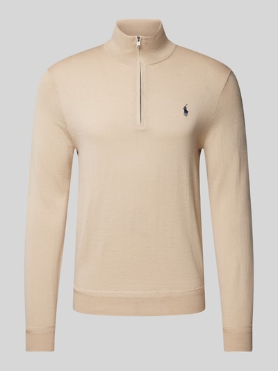 Polo Ralph Lauren Strickpullover mit Troyer-Kragen Sand Melange 2