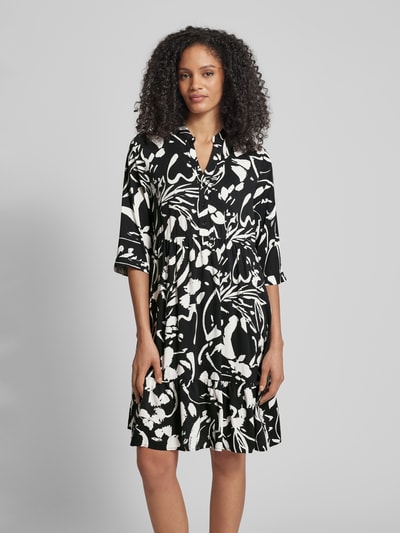 More & More Knielanges Kleid mit Allover-Print Black 4