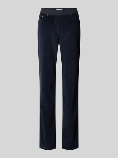 Produktfoto, Slim Fit Jeans aus Baumwoll-Viskose-Mix Modell 'Pamina' von Raphaela By Brax in Dunkelblau, glatte Oberfläche, Damen Straight Fit Jeans