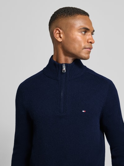 Tommy Hilfiger Regular Fit Troyer aus reiner Wolle Marine 3