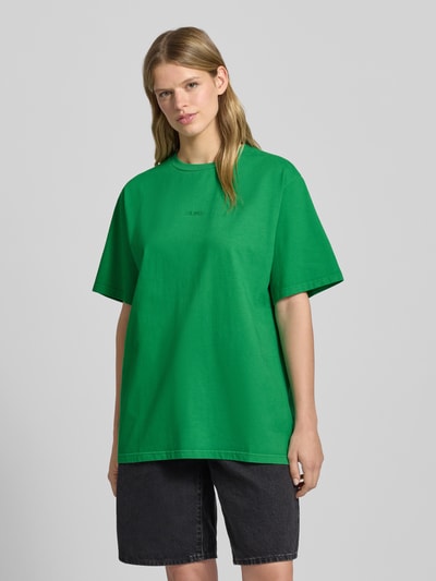 OH APRIL T-Shirt mit Label-Stitching Modell 'Blooming Club' Gruen 5