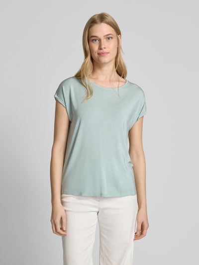 Vero Moda Relaxed fit T-shirt met vaste omslag, model 'MAVA' Rietgroen - 4