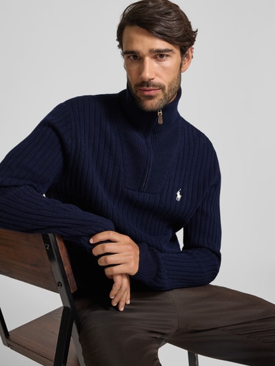 Polo Ralph Lauren Sweter z dzianiny ze stójką Granatowy 3