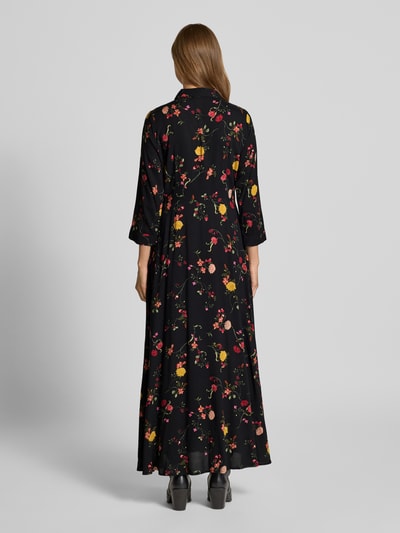 YAS Maxi-jurk met knoopsluiting, model 'SAVANNA' Zwart - 5