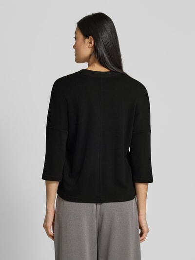 Someday T-Shirt mit V-Ausschnitt und 3/4-Arm Modell 'Uhlyn' Black 5