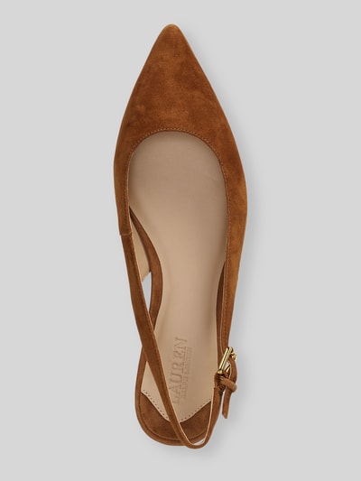 Lauren Ralph Lauren Balerina z naturalnej skóry welurowej Camel 3