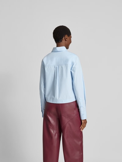 Closed Cropped Hemdbluse mit Umlegekragen Hellblau 5