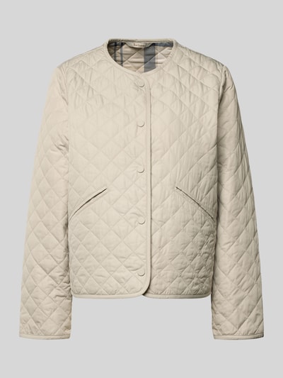 Produktfoto, Regular Fit Steppjacke mit Label Stitching Modell 'CASHEL' von Barbolur, jednolity kolor, długi rękaw, zapięcie na napy, delikatna tekstura pikowania