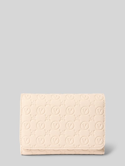 VALENTINO BAGS Portemonnaie mit Allover-Logo-Prägung Modell 'Samba' Ecru 1