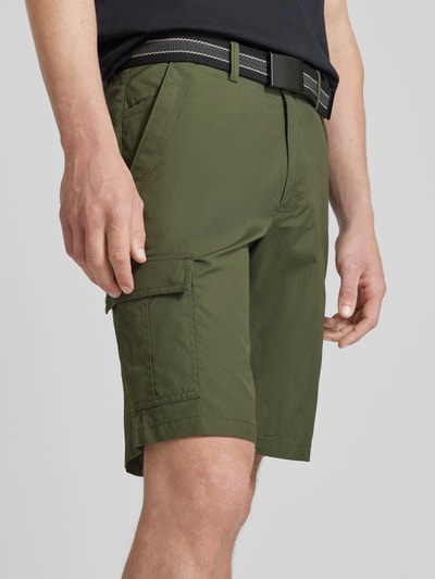 MCNEAL Cargoshorts mit Stoffgürtel Oliv 3