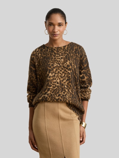 Lauren Ralph Lauren Pullover aus Mohair mit weichem Flauschstrick Mittelbraun 4