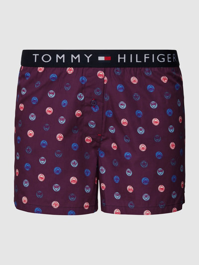 TOMMY HILFIGER Shorts mit Logo-Bund und Allover-Muster Marine 1