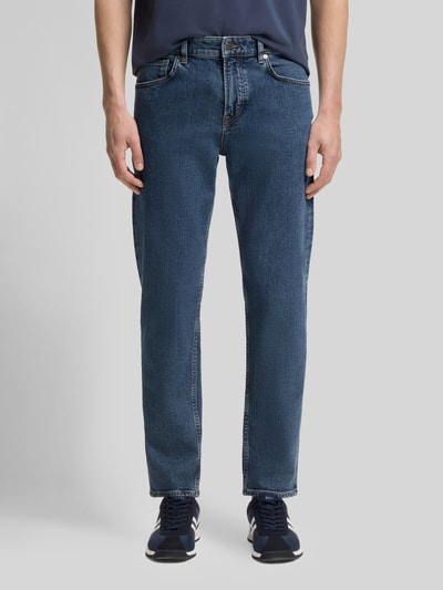 BOSS Orange straight fit jeans van katoenmix met labelpatch Blauw - 4