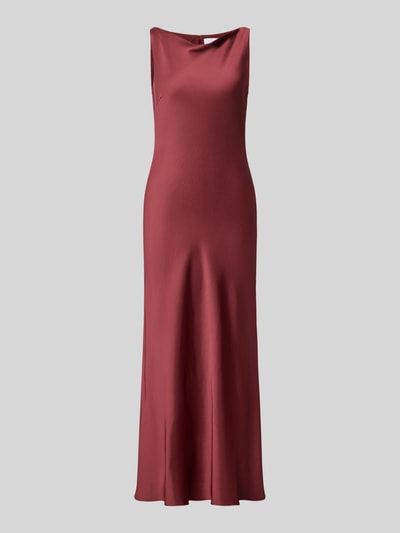 Produktfoto, Figurbetontes Cocktailkleid mit Viskose-Anteil von Jake*s Cocktail in Bordeauxrot, glatte Oberfläche, schlichte Silhouette