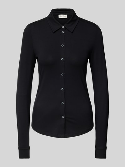 Marc O'Polo Overhemdblouse van viscosemix met platte kraag Zwart - 2