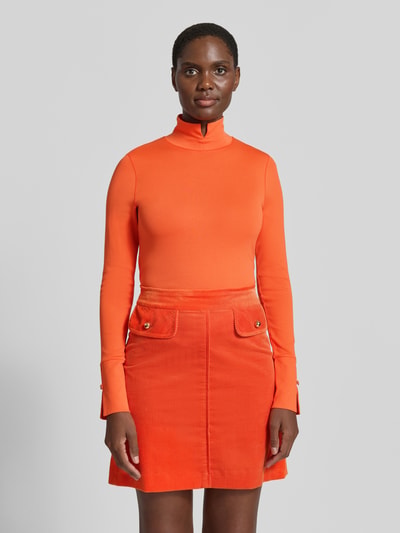 Marc Cain Shirt met lange mouwen met opstaande kraag en sierknopen Oranje - 4