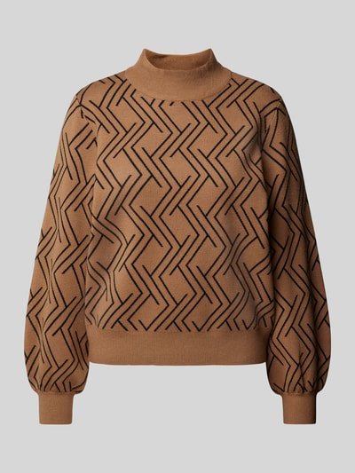 Only Pullover mit geometrischem Muster Modell 'ANNY' Camel 2